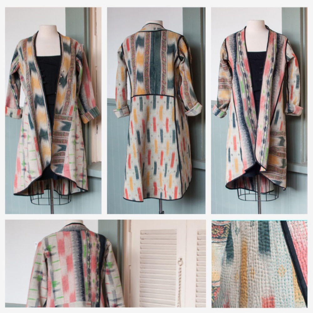 Kantha jacket coat New from vintage quilted saris